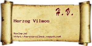 Herzog Vilmos névjegykártya
